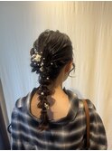 ヘアセット/お呼ばれヘア/結婚式ヘア/編みおろし