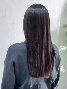 縮毛矯正 髪質改善ストレート グレージュカラー 透明感カラー