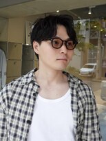 フィルムス 大阪本町(FILMS) men's/メンズメッシュパーマ軽めマッシュナチュラルアップバング