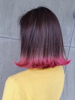 ロア 福岡天神本店(LORE)&nbsp;ピンクレッド裾カラー