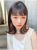 小顔前髪10代20代30代ぷつっとロブ　