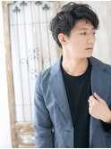 ≪mod's men≫ワイルド短髪パーマセミウエットアンニュイヘアQ