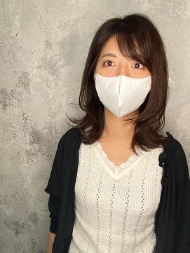 ハサミバイアトリエナガノ 千葉(8sami by atelier nagano) デザインカラー／レイヤーカット/ウエットヘア/オリーブベージュ