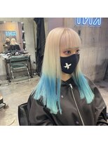 インク 渋谷(INK.)&nbsp;ホワイトブロンド×水色