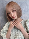 内巻きウルフボブ 大人ガーリーチョコレートモードプリカール
