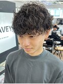 ツイストスパイラルパーマ眉毛メンズカットメンズパーマフェード