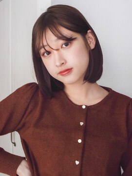 ガーデンヨコハマエスト(GARDEN YOKOHAMA est) 似合わせカット大人ボブイメチェン　シースルーバング　ブラウン