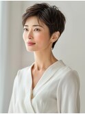 ☆ホワイトグレージュミニウルフデジタルパーマチェリーブラウン