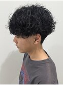 メンズマッシュシャドウパーマニュアンスパーマ刈り上げ