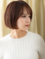 カバーヘア ブリス 北浦和(COVER HAIR bliss)&nbsp;斜めバング暖色系カラー大人美人ひし形丸みボブY北浦和30代40代