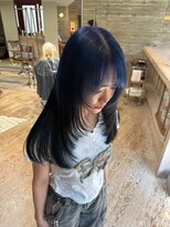 ヲタク(wotaku.)&nbsp;ネイビーカラー裾カラーエンドカラールーツカラーブルーシルバー