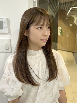 ノウハウ キョウト(KNOWHOW kyoto) オリーブベージュカラーに艶髪ストレート仕上げ♪