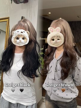 メゾン 心斎橋店(Maison) ベージュルーツカラー　blackとbrown比較！