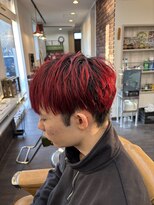 バーバー アミティ プール オム(BAR BER amity POUR HOMME)&nbsp;レッドカラー × マッシュショート