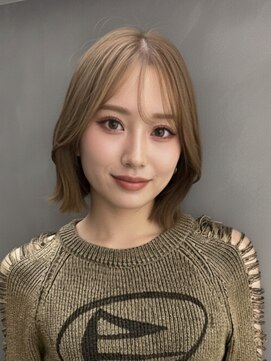 サンド ミュウ 横浜店(sand mieu) オリーブベージュ/韓国/レイヤーカット/ボブ/顔周り/前髪/横浜