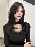 ミディアムレイヤーカットハッシュカットウルフボブウルフカット