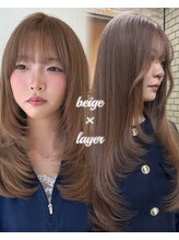 ファブ 千葉店(FaB)&nbsp;【ベージュ×ふんわりレイヤーカット】