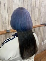 ワッツアップ 下北沢(What's up) くらげウルフ×逆インナーカラー ブルー強めアッシュ