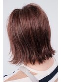 切りっぱなしボブ　ボルドー　グレージュ