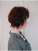レッド×外ハネショート【古淵/相模原/町田】