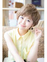 アッシュ ヘアーメイク 桐生(ash hair×make) イエローベージュ×大人可愛い小顔ウルフマッシュ