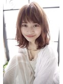 大人可愛い20代30代40代前下がりミディアムボブ丸みミディ 柏 k4