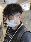 ツイストパーマ無造作パーマメンズマッシュ刈り上げツーブロック