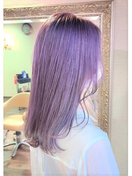 ヘアアンドメイク コルト フォークロア(HAIR&MAKE COLT FOLKLORE) ラベンダーグレージュ×セミロング