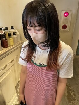 髪質改善と縮毛矯正の専門店 サンティエ(scintiller) オレンジデザインカラー