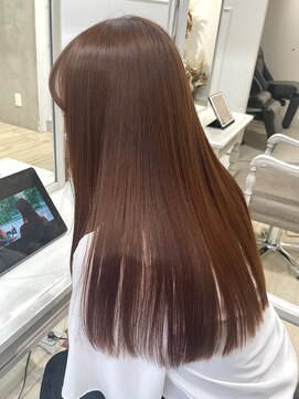 シーン(seen) 【オレンジブラウン×切りっぱなしロング】大人ガーリー