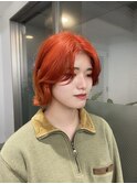 赤み感じるオレンジヘアー