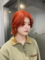 レコ 渋谷(LECO)&nbsp;赤み感じるオレンジヘアー