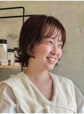 大人マッシュショート丸みショート黒髪ショートベリーショート