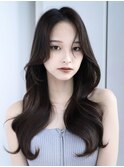 ロングレイヤーカットラベンダーグレーアッシュグレージュ美髪