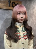 ペールピンク×シアーブラック♪ルーツカラー