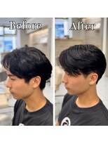 アッシュ 桜木町店(Ash)&nbsp;横浜桜木町メンズ曲がる縮毛矯正でリバースセンターパート