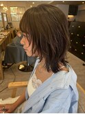 ミディアムヘア顔周りレイヤー/ウルフカット/西千葉