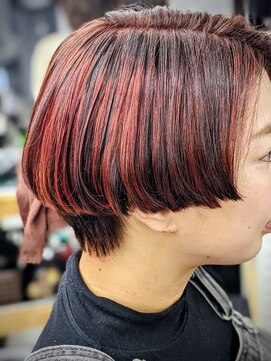 ケアブリーチ/ハイライト/Cherryレッド/ショート