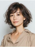 クラゲヘアー/小顔/ココアベージュ/オリーブグレー/川西