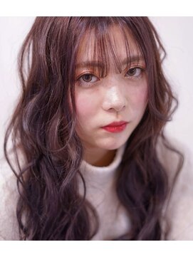 ナチュラル 博多店(Natural) ピンクブラウン×波巻きロング