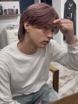 メゾンフォーメン 心斎橋店(Maison for men)&nbsp;刈り上げない柔らかいセンターパート×ブリーチカラー