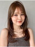 薄めバングデジタルパーマシースルーバング20代30代40代◎