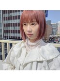 ペールピンク×ボブ