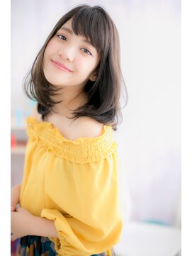 ミック 日暮里店(miq) くすみカラーで肌色キレイ！斜めバングｘワンカールミディb1