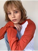 【三ツ井純】ベージュカラー 大人可愛いアンニュイパーマボブ