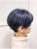 ネイビーブルー×ダークグレー×マニッシュショート