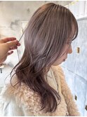 ミルクティーベージュダブルカラーケアブリーチハイライトカラー