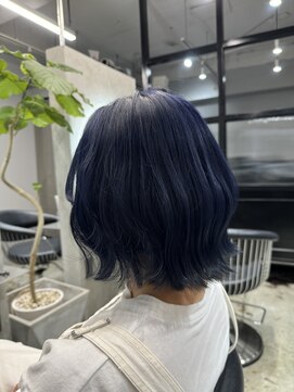 エトラ 渋谷店(etora) 韓国風くびれウェーブヘア　ハイトーンブルーブラック