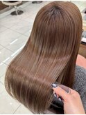 髪質改善カラーで柔らかいミルクティーブラウン