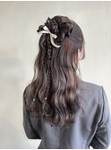 ヘアセットポニーテール結婚式ドレスヘア大人美人成人式卒業式